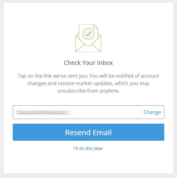 etoro registration confirm email